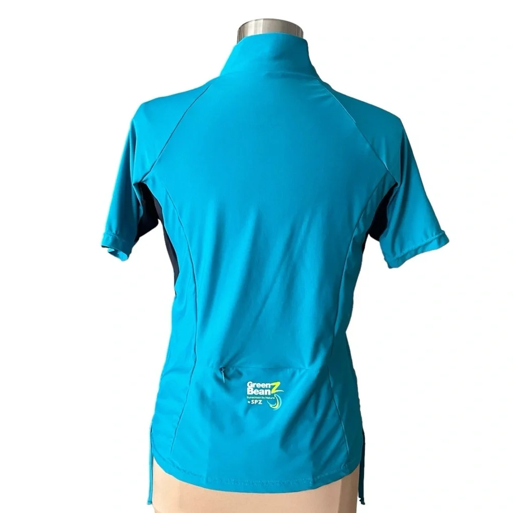 Greenbeanz | Blue Short Sleeve Rash Guard Jersey Womens size XL